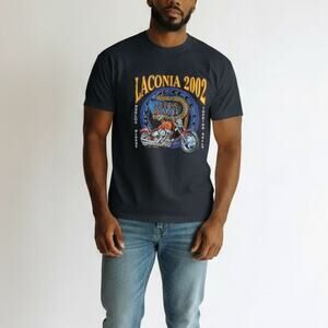 All Sport Laconia 2002 Weirs Beach T-Shirt Vintage Mens Sz XL Navy Y2K Americana